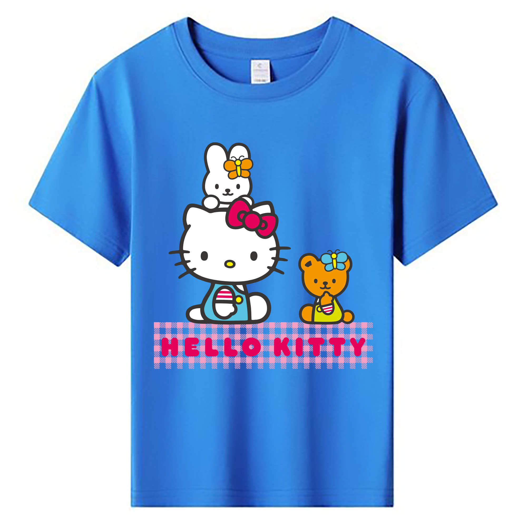 （画像用） Hello Kitty ハローキティ 綿100％キッズTシャツ（フロントプリント）
